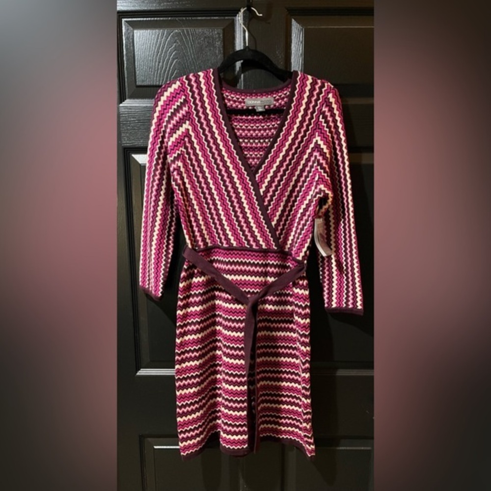 NEW Donna Ricco Chevron Knit Dress NWT